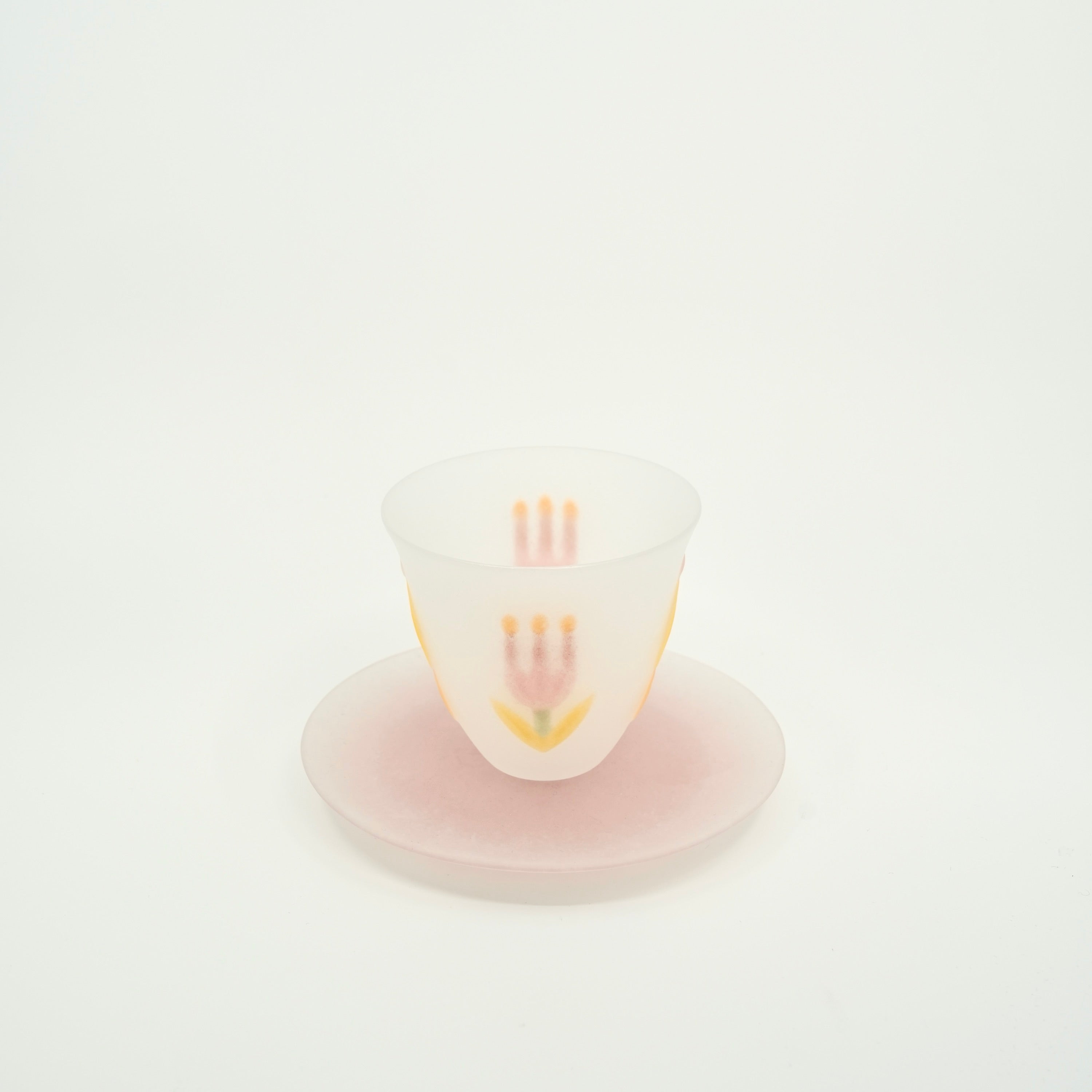 Floral Relief Glass Cup