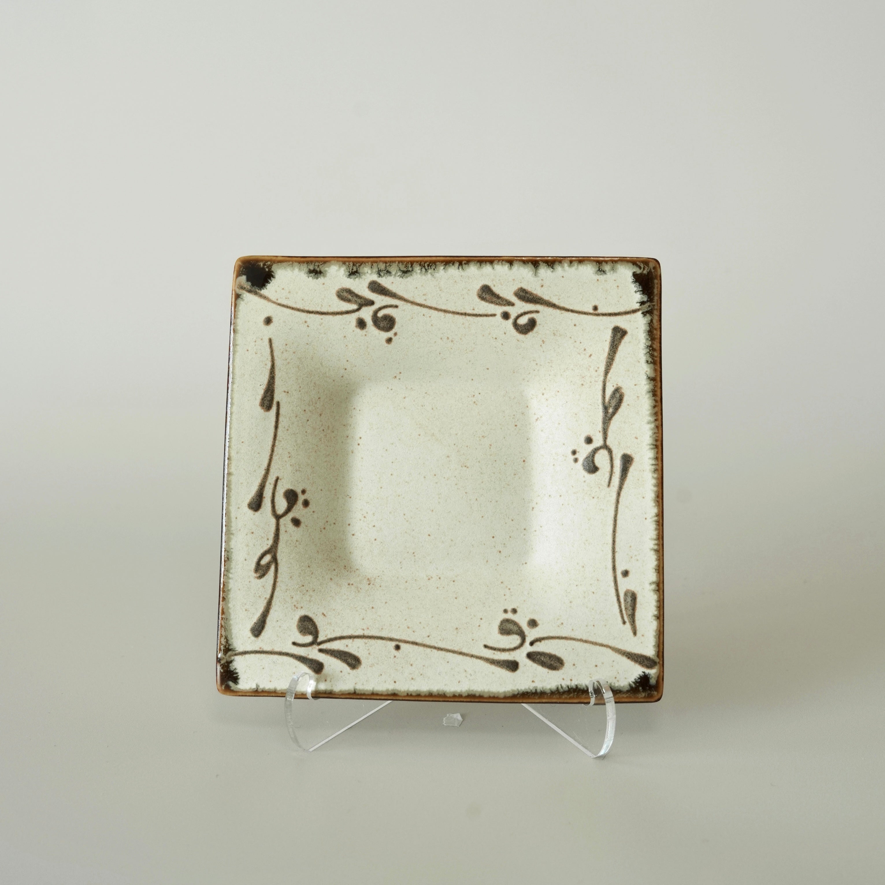 Amber glazed Square Dish