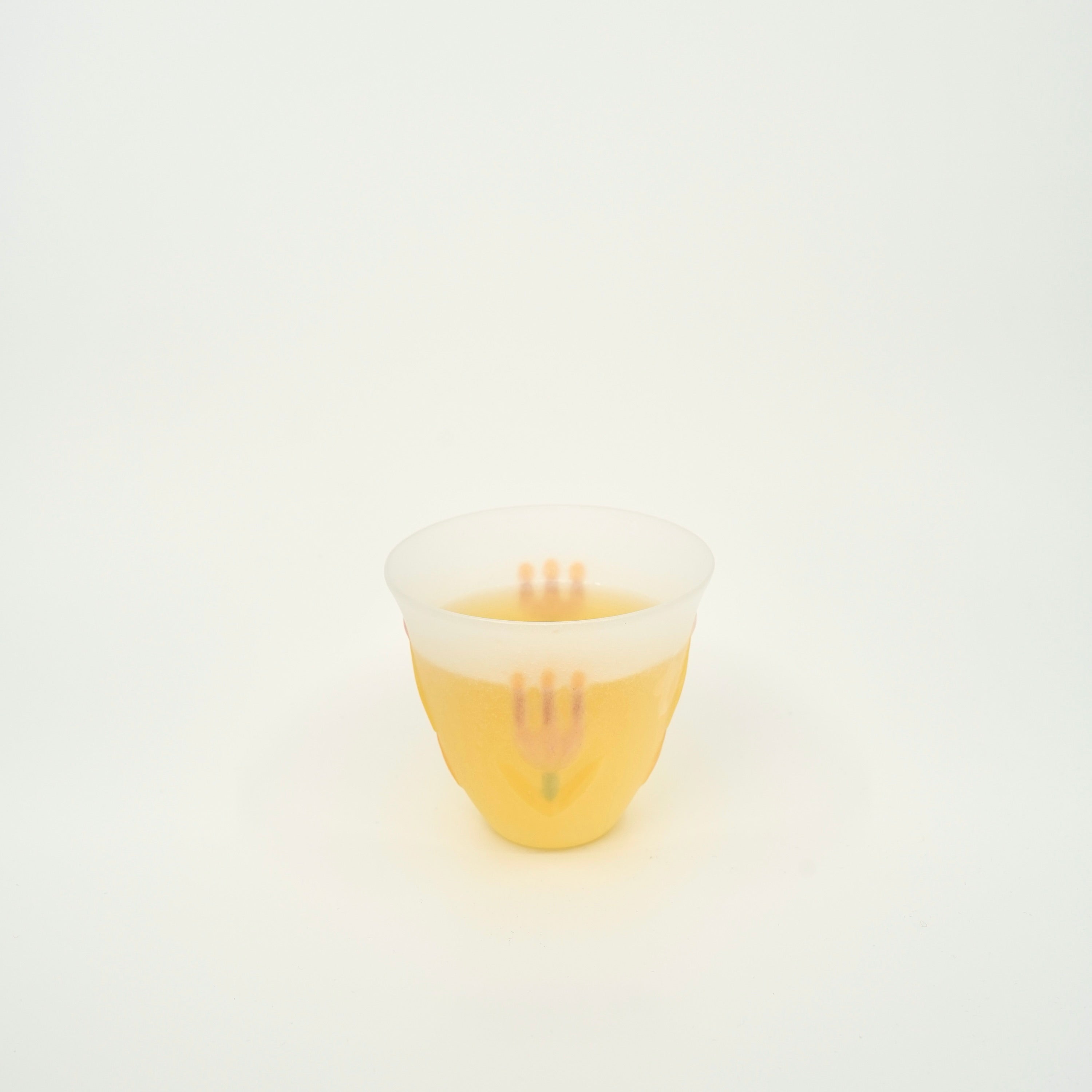 Floral Relief Glass Cup