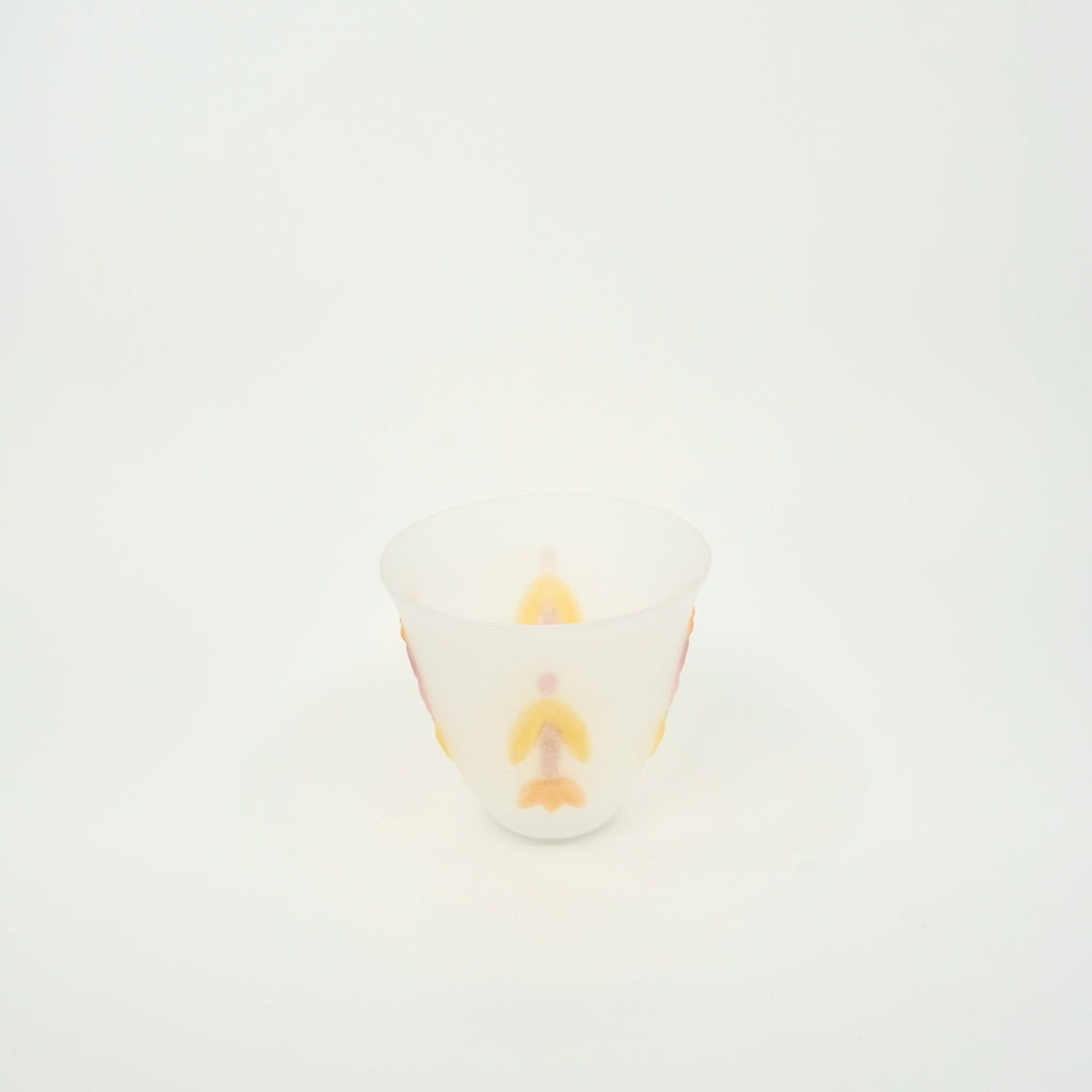 Floral Relief Glass Cup