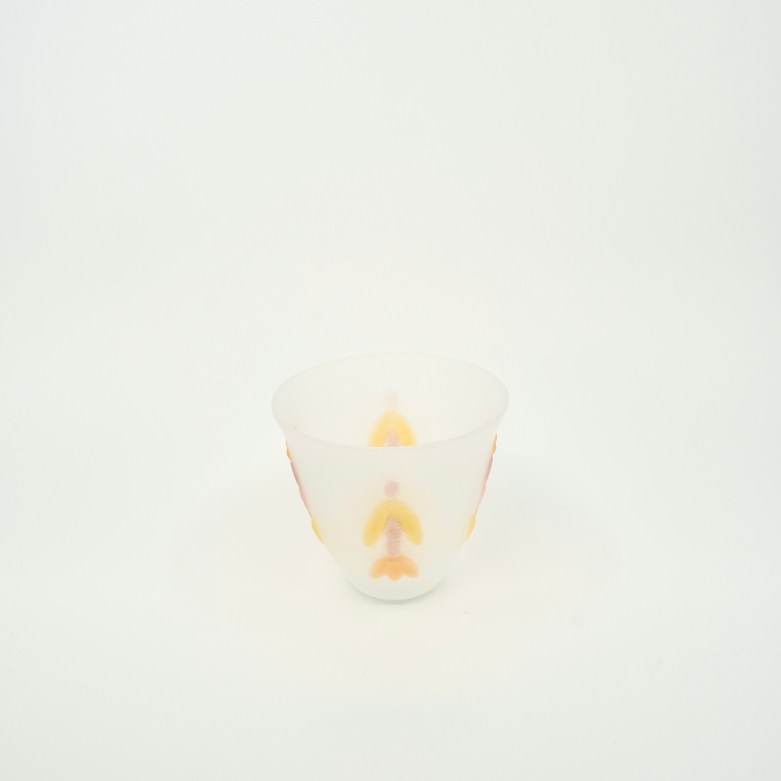 Floral Relief Glass Cup
