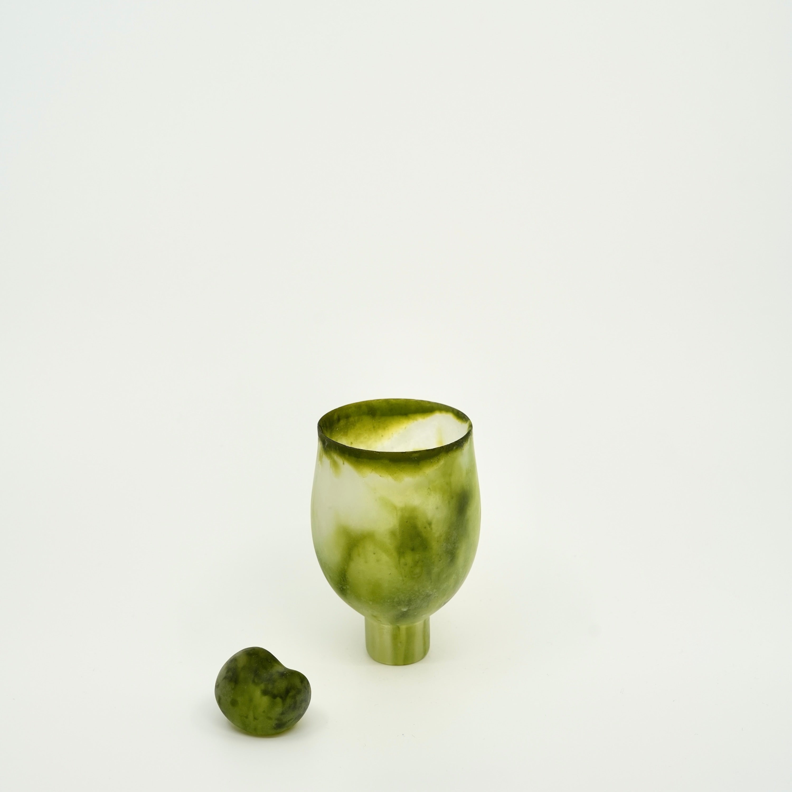 Tulip Glass Cup – Moss Green