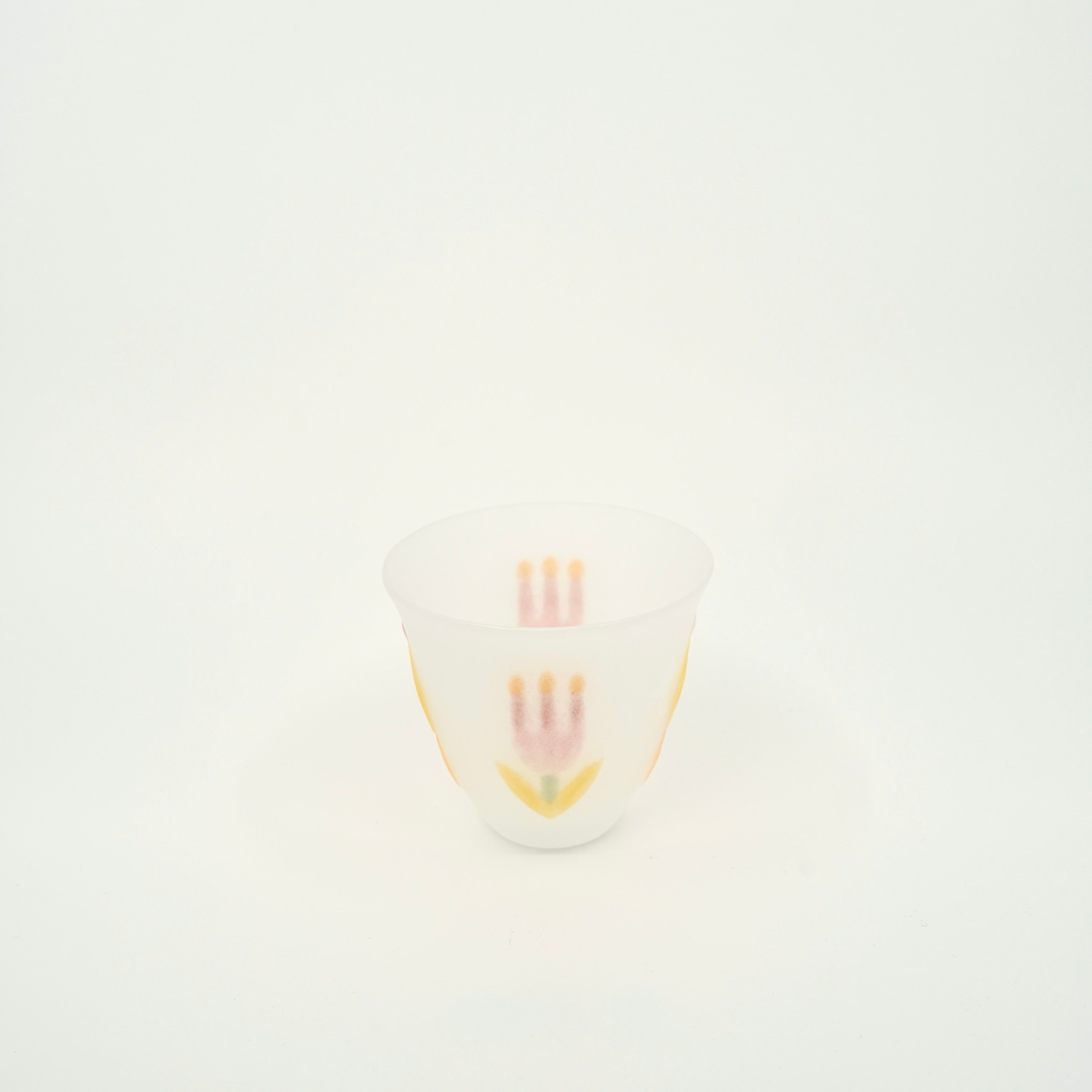 Floral Relief Glass Cup