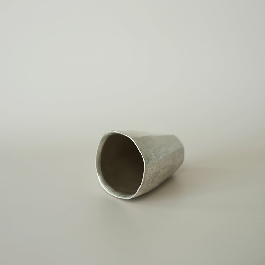Tall Faceted Cup - Olive Green