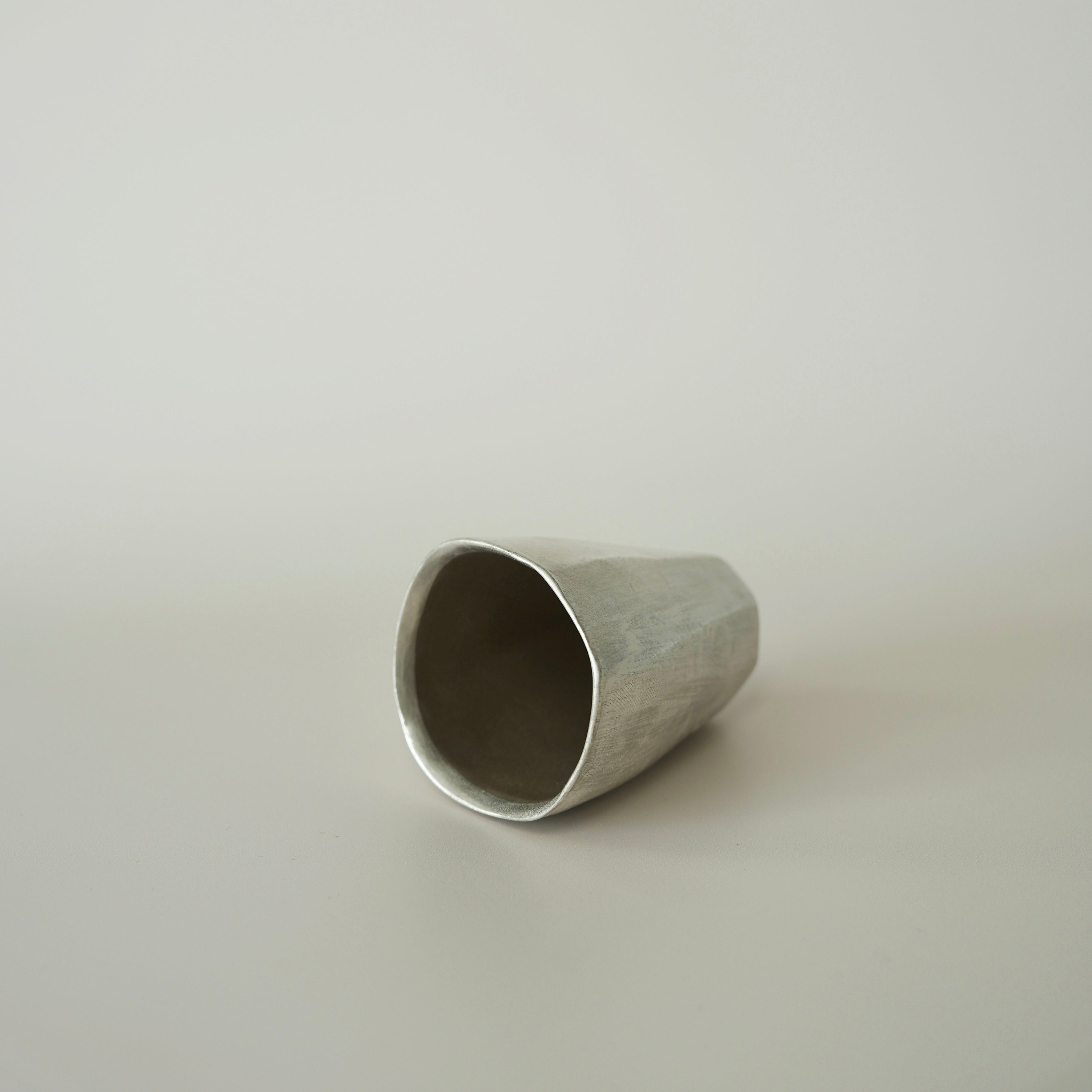 Tall Faceted Cup - Olive Green