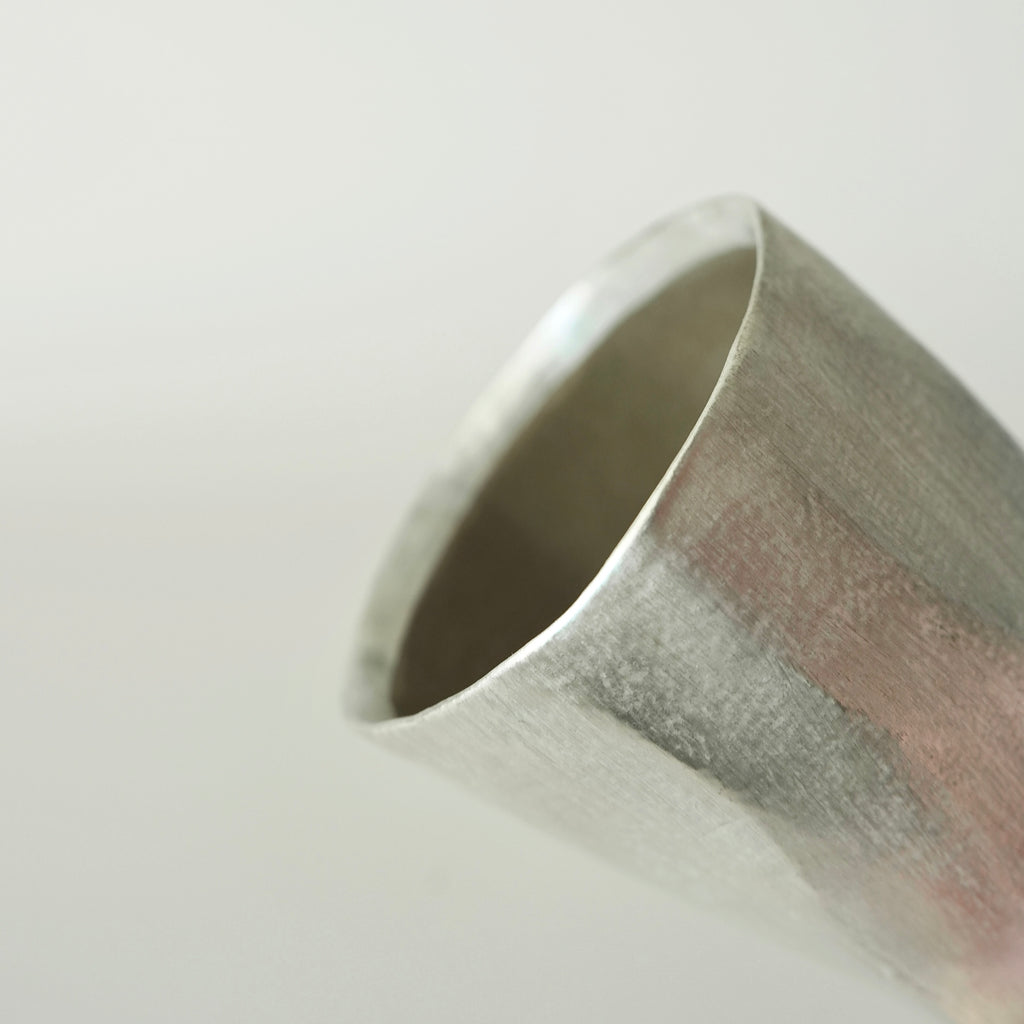 Tall Faceted Cup - Olive Green