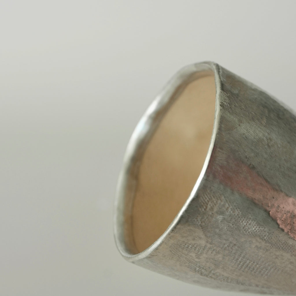 Tall Faceted Cup - Beige