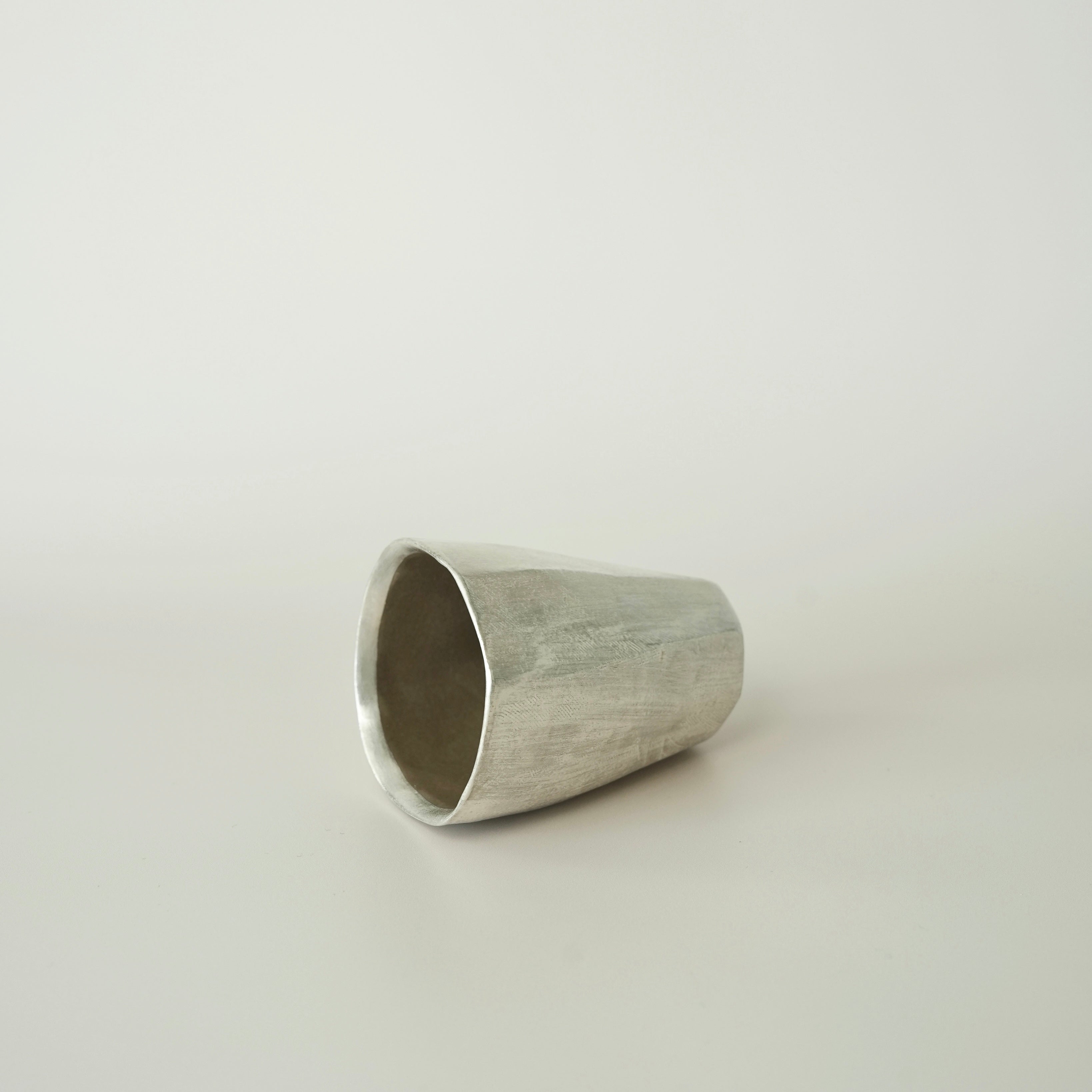 Tall Faceted Cup - Olive Green