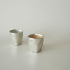 Small Faceted Cup – Beige