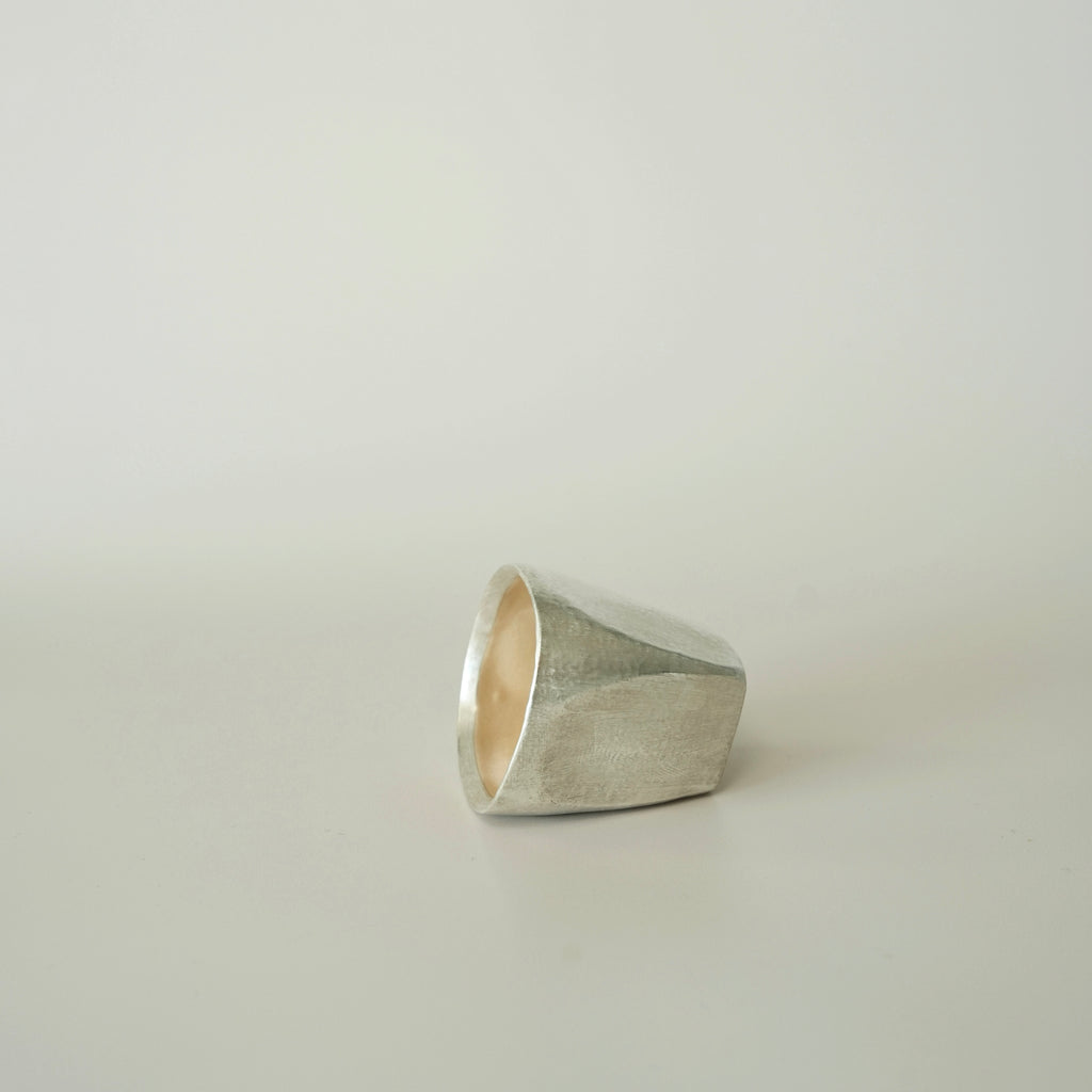 Small Faceted Cup – Beige