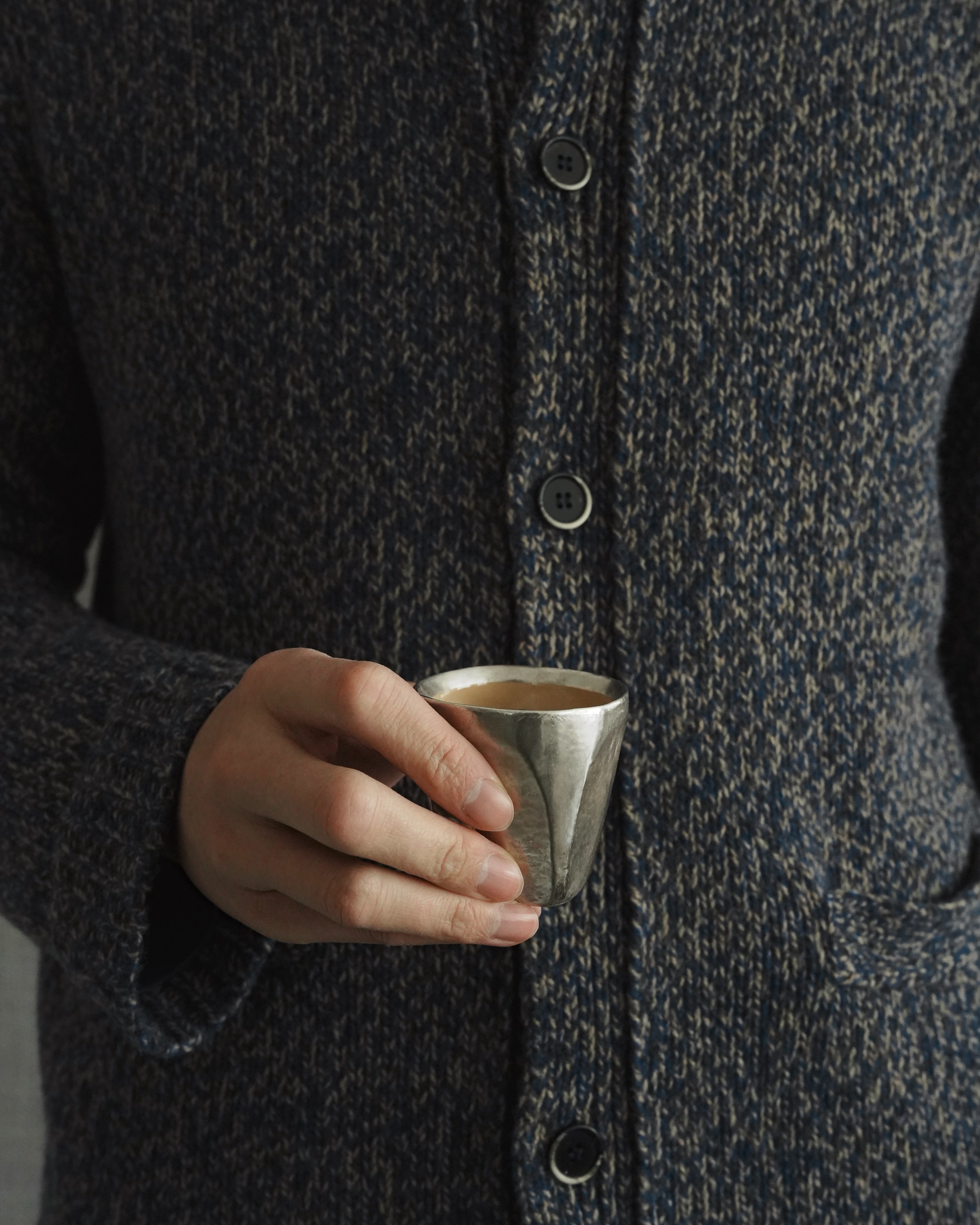 Small Faceted Cup – Beige